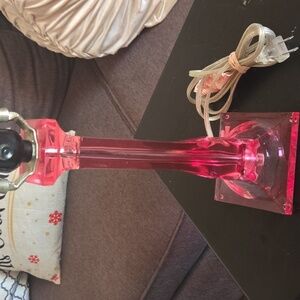 Rare J Alexzander Fashion Cool Clear Pink Night Stand Dorm lamp 21"